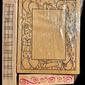 Rubber Stamps Lot - Borders & Shapes